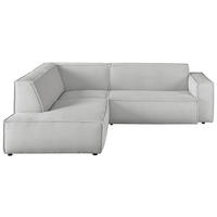 ECKSOFA  in Cord Grau Rücken echt  224/254 cm  - Schwarz/Grau, KONVENTIONELL, Kunststoff/Textil (224/254cm) - Hom`in