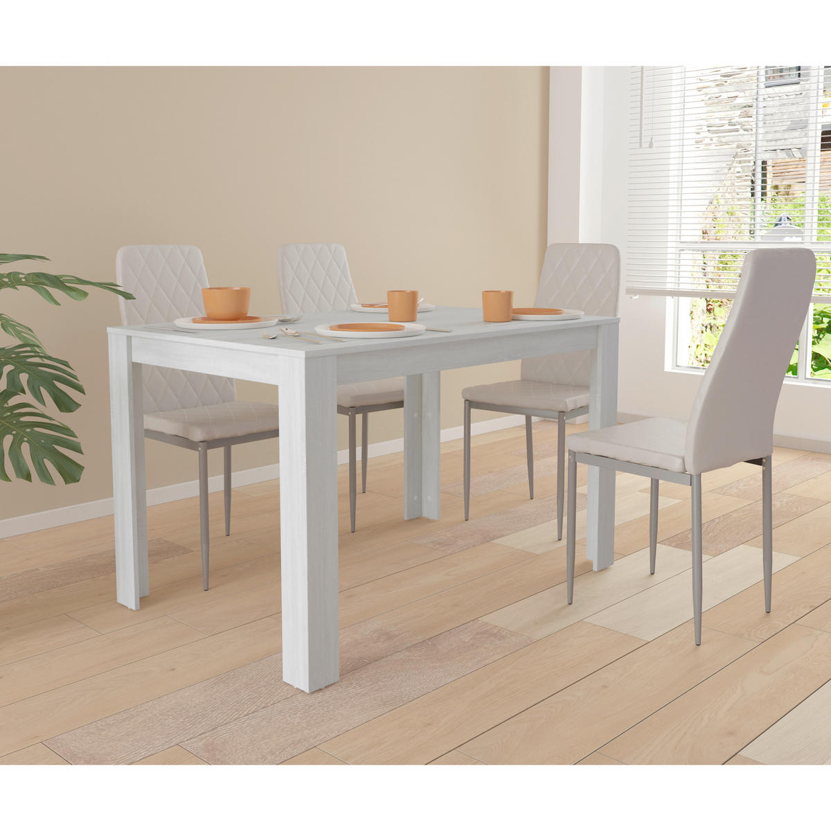 ESSTISCH in Holzwerkstoff 120/75/80 cm   - Weiß, Design, Holzwerkstoff (120/75/80cm) - MID.YOU