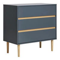 KOMMODE Bisley Chest, 80/80/40 cm, 3 Schublade(n)  - Dunkelgrau/Kieferfarben, Design, Holz/Holzwerkstoff (80/80/40cm) - MID.YOU