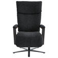 RELAXSESSEL in Textil Graphitfarben  - Schwarz/Graphitfarben, Design, Textil/Metall (68/117/85cm) - Cantus