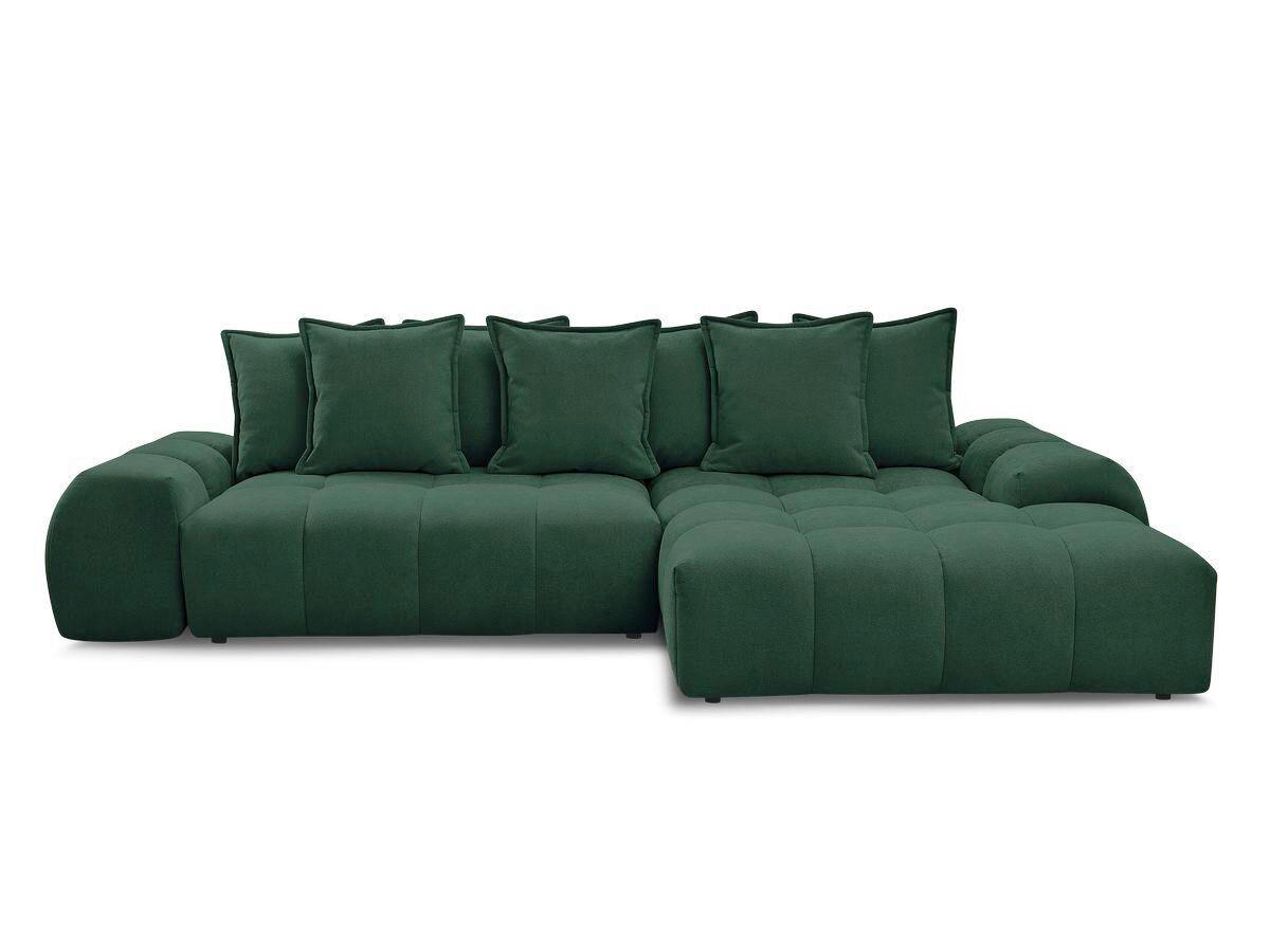 ECKSCHLAFSOFA EVEREST  mit Rücken echt, Armteil links, Armteil rechts Struktur Grün  - Schwarz/Grün, MODERN, Kunststoff/Textil (318/180cm) - Livetastic