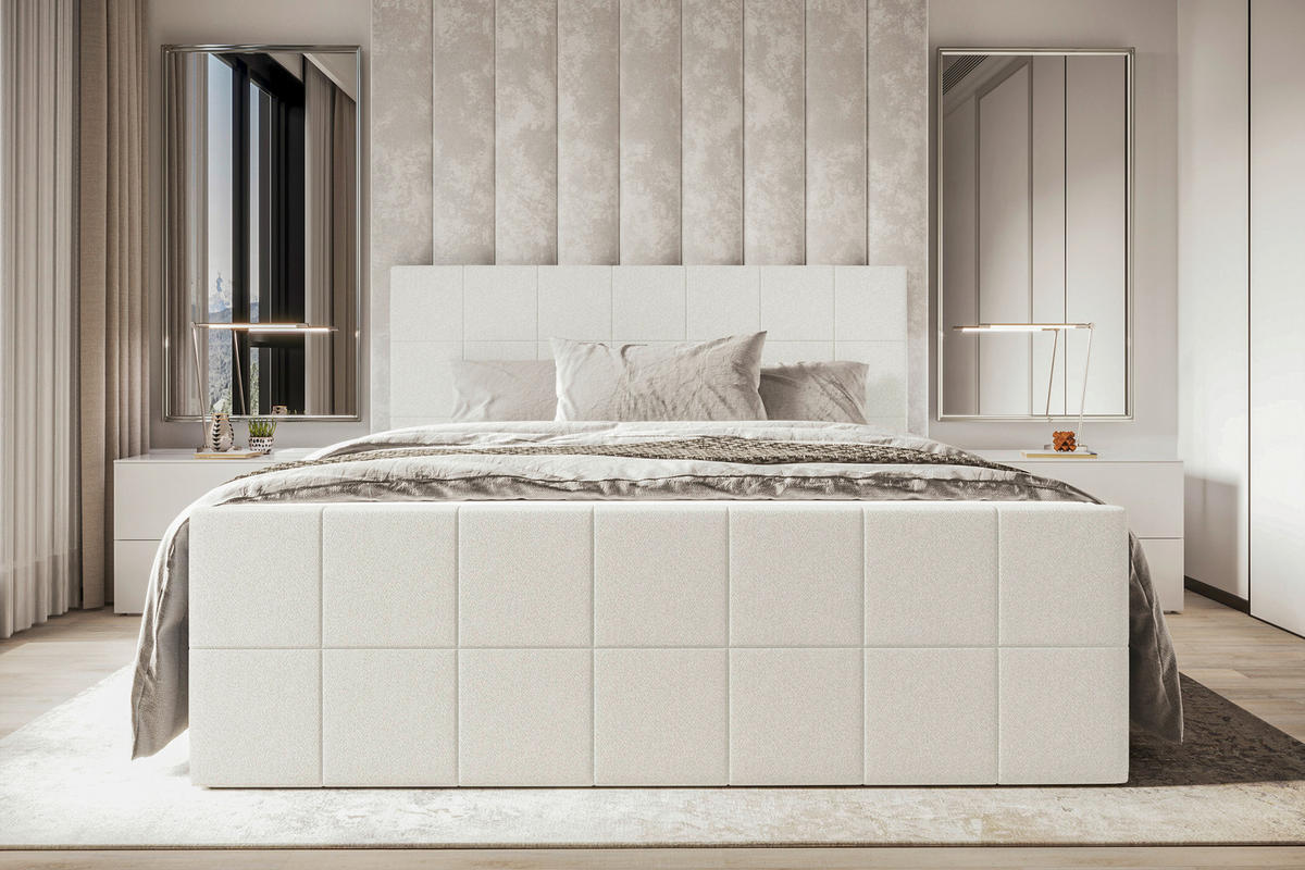 BOXBETT 160/200 cm  in Creme  - Creme, KONVENTIONELL, Kunststoff/Textil (160/200cm) - Boxxx