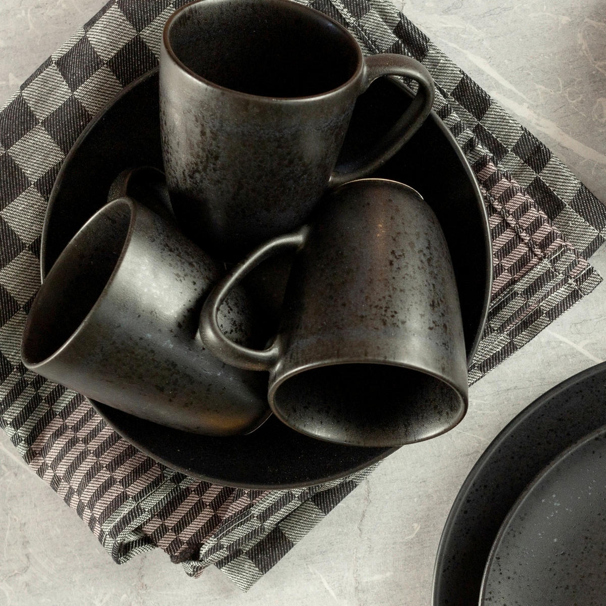 TASSENSET ESSENTIAL 6-teilig  - Schwarz, Basics, Keramik (9/11cm) - Mäser