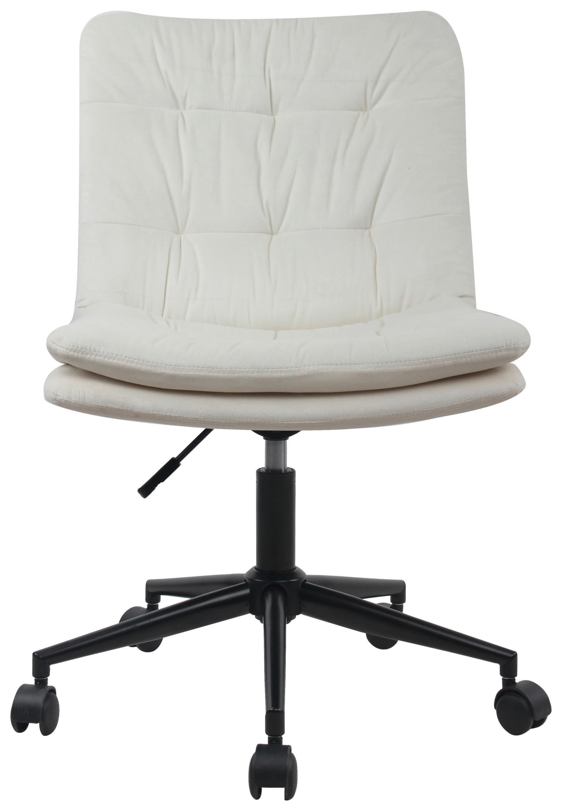 DREHSTUHL  in Samt Creme  - Creme/Schwarz, Modern, Kunststoff/Textil (42/98/45cm) - MID.YOU