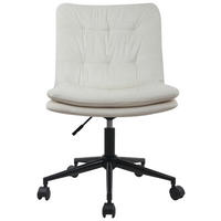 VRTLJIVI STOL kovina, umetna masa, tekstil krem barve  - črna/krem barve, Moderno, kovina/umetna masa (42/98/45cm) - MID.YOU