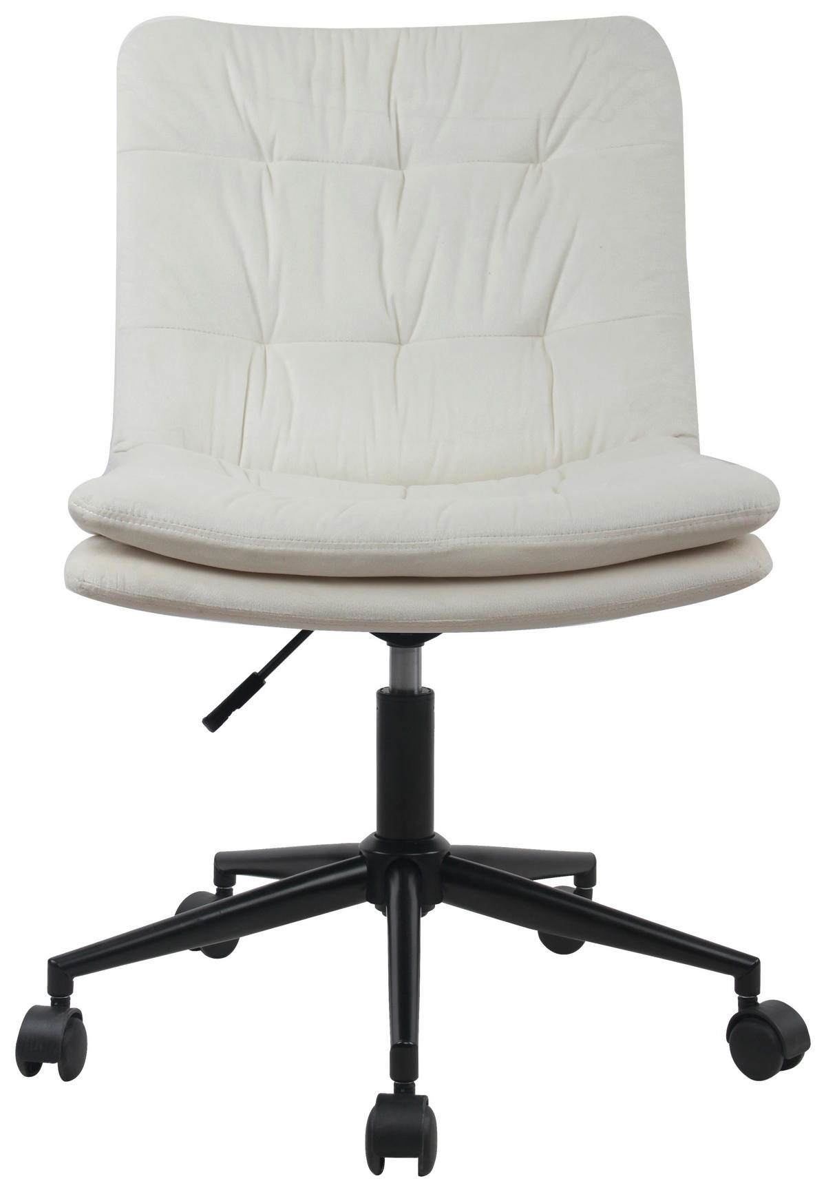 VRTLJIVI STOL kovina, umetna masa, tekstil krem barve  - črna/krem barve, Moderno, kovina/umetna masa (42/98/45cm) - MID.YOU