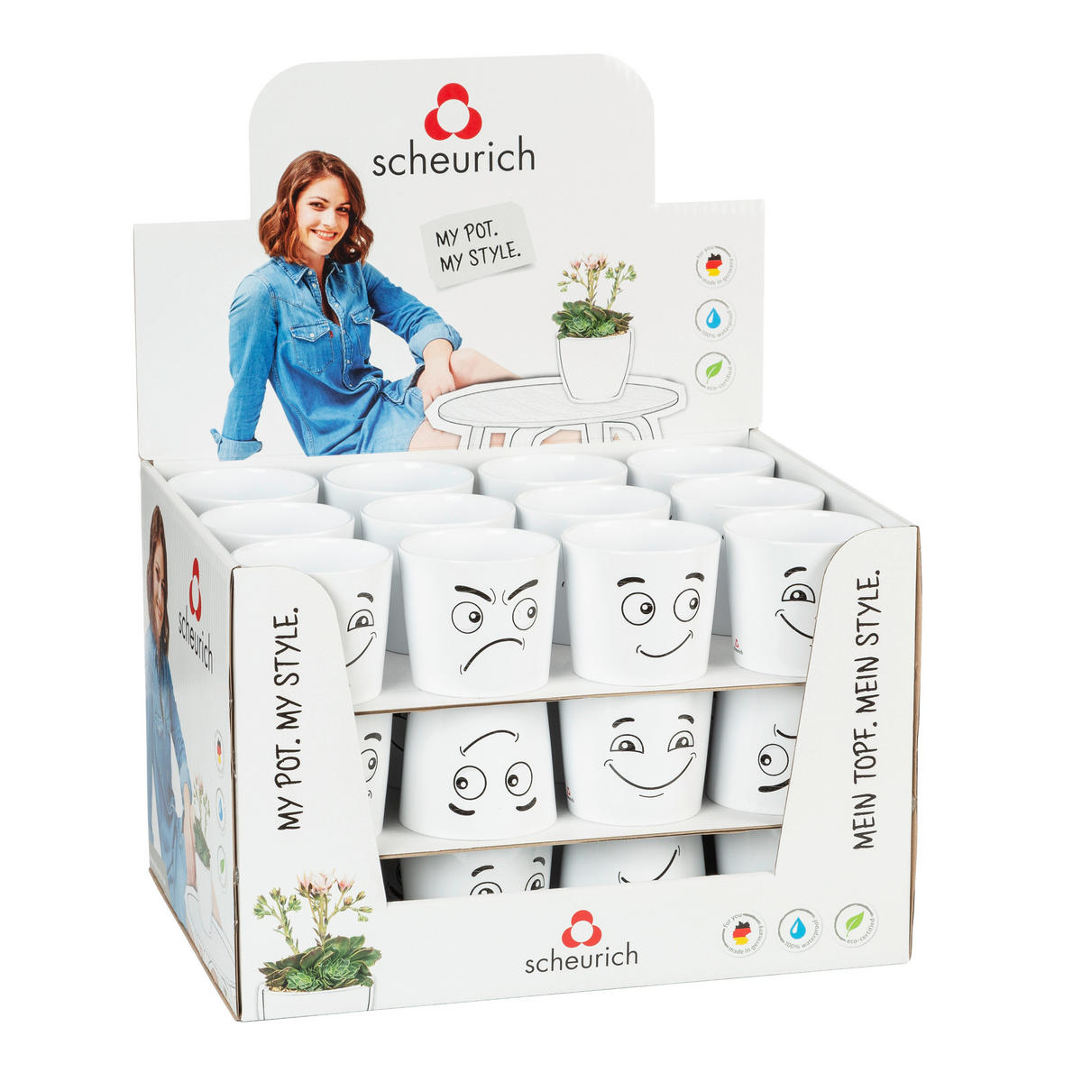 BLUMENTOPF  - Weiß Hochglanz, Basics, Keramik (40/30/30cm)