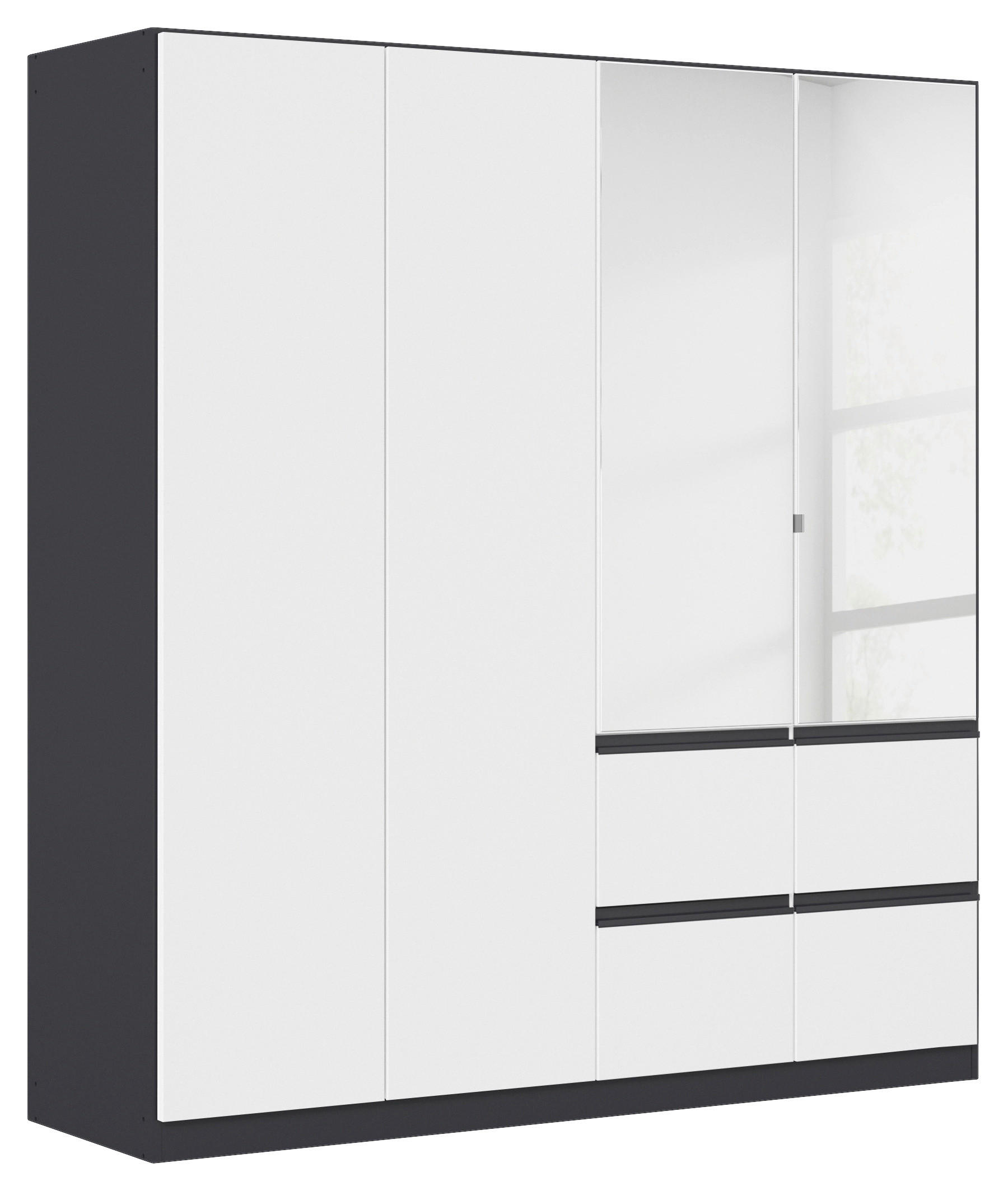 KLEIDERSCHRANK in Grau, Weiß  - Silberfarben/Weiß, Trend, Holzwerkstoff/Kunststoff (181/197/54cm) - Xora