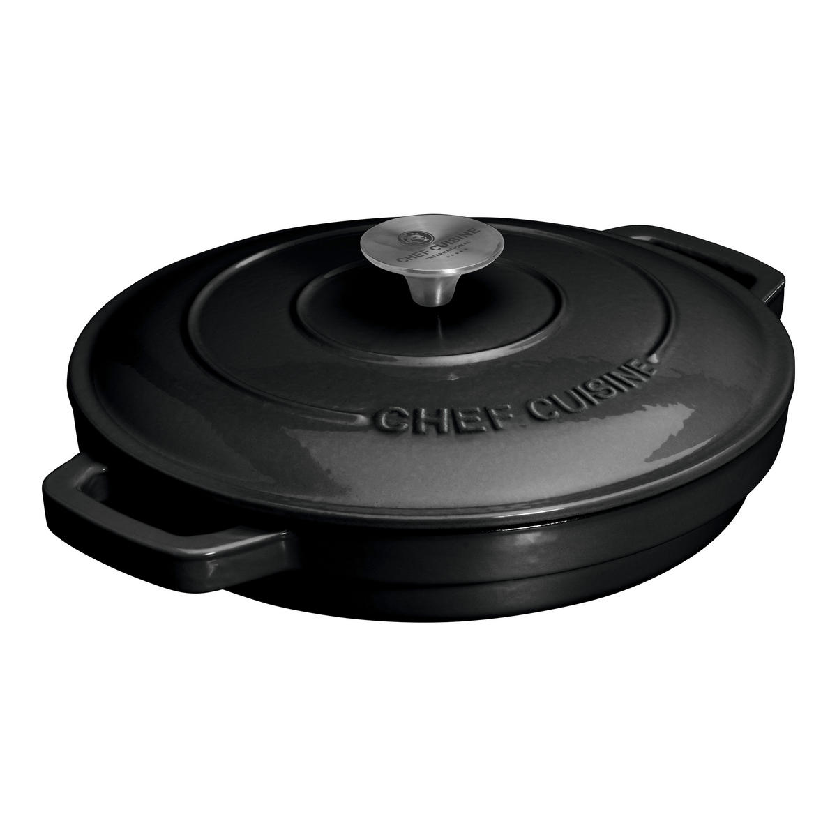 KOCHTOPFSET  - Schwarz, Basics, Metall (30.5/29,5/23cm) - CHEF CUISINE