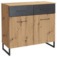KOMMODE 93/92/44 cm  in Anthrazit, Graphitfarben, Eiche Artisan  - Anthrazit/Graphitfarben, Konventionell, Holzwerkstoff/Metall (93/92/44cm) - Rauch Möbel