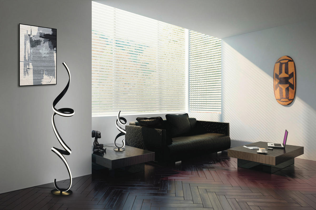 STOJEČA LED-SVETILKA  Cisenna  6200 lm 2000-4000 K   - črna, Design, kovina (31/30/180cm) - Cinque