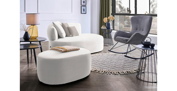 RÉCAMIERE  in Plüsch Creme, Greige  - Greige/Creme, MODERN, Kunststoff/Textil (166/86/105cm) - Hom`in