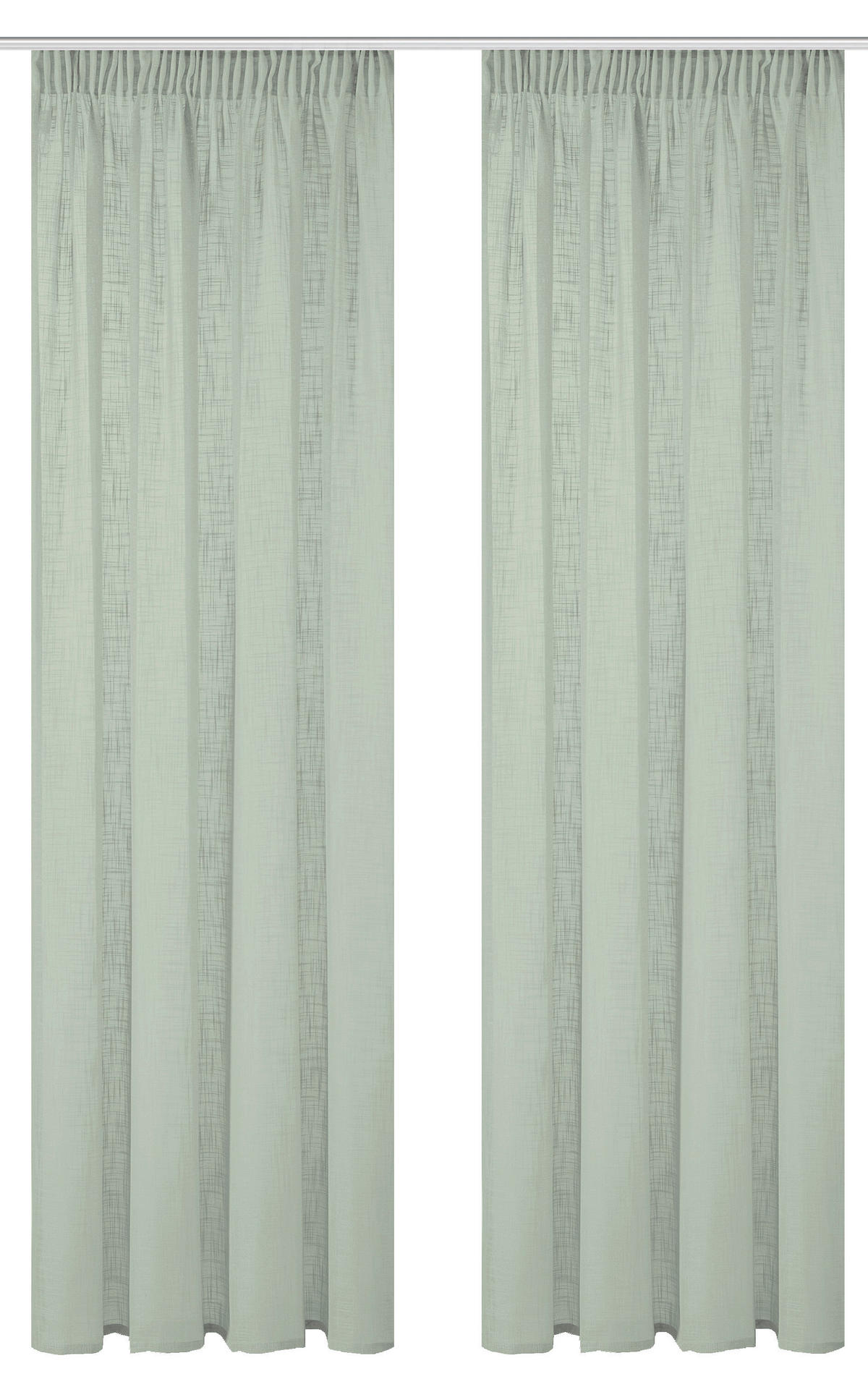 FERTIGVORHANG  halbtransparent   140/160 cm 2 Stück  - Salbeigrün, Basics, Textil (140/160cm)