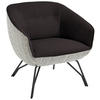 COCKTAILSESSEL - Anthrazit/Dunkelbraun, Design, Leder/Textil (76/80/73cm) - Joop!