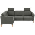 ECKSOFA  in Flachgewebe Grau  189/236 cm  - Eichefarben/Grau, Design, Holz/Textil (189/236cm) - Valnatura