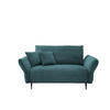 2-SITZER-SOFA Cord Petrol  - Petrol/Schwarz, Design, Textil/Metall (163/97/102cm) - Livetastic