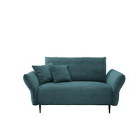 2-SITZER-SOFA Cord Petrol  - Petrol/Schwarz, Design, Textil/Metall (163/97/102cm) - Livetastic