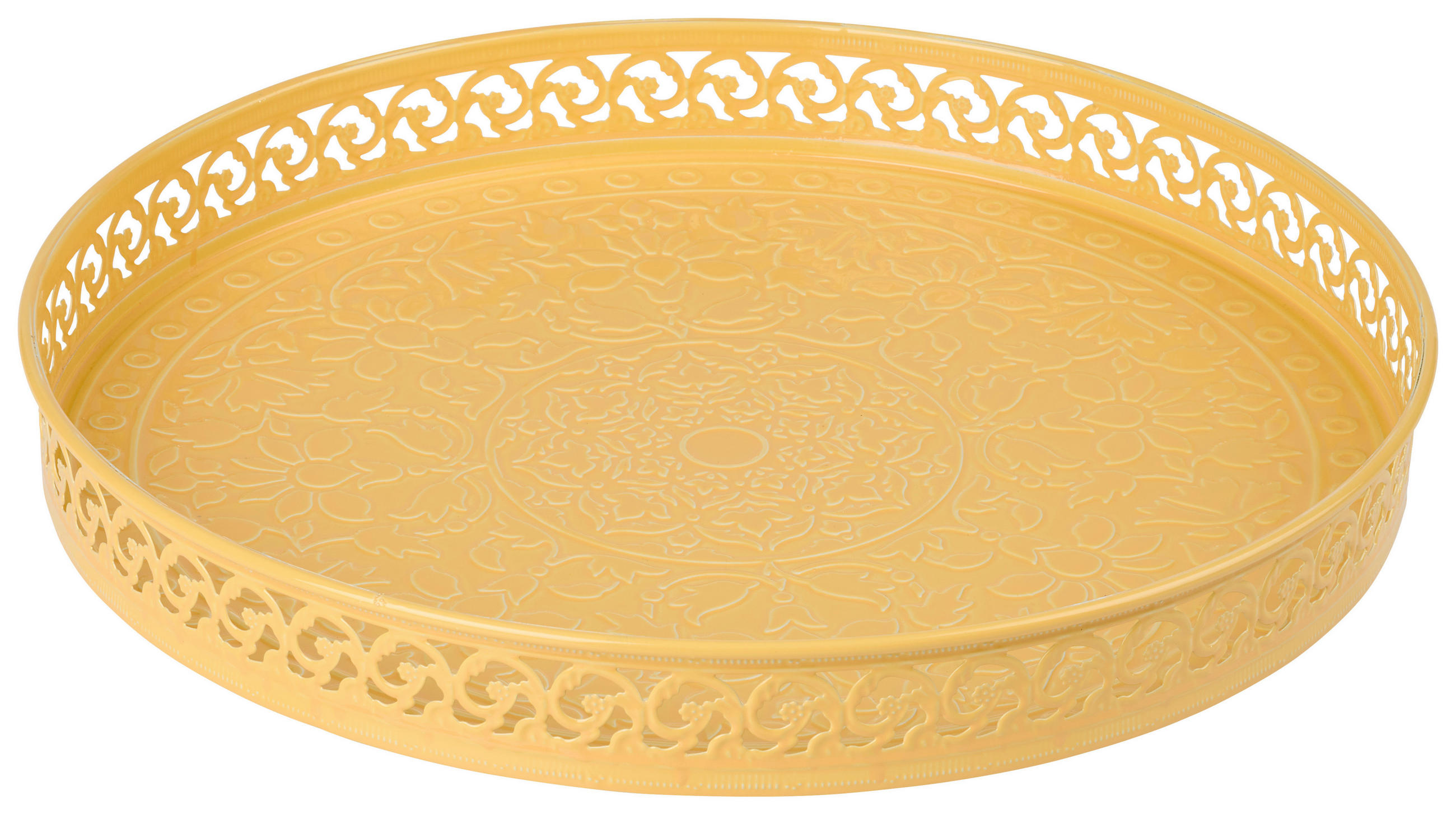 SERVIERTABLETT 31/3,75 cm    - Gelb, Trend, Metall (31/3,75cm) - Ambia Home