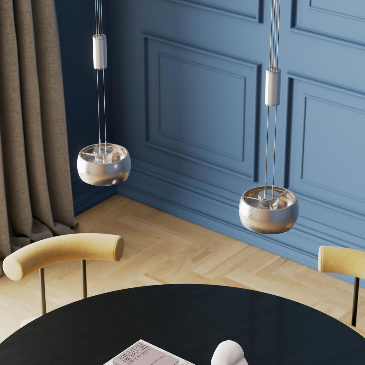 LED-HÄNGELEUCHTE Colette 65/21/150 cm  - Nickelfarben, Design, Metall (65/21/150cm) - Fischer & Honsel