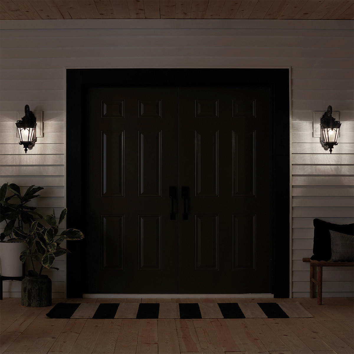 ZUNANJA STENSKA SVETILKA  Elstead Tournai   25,4/37,5/61 cm          - temno rjava, Konvencionalno, kovina/steklo (25,4/37,5/61cm) - Elstead Lighting