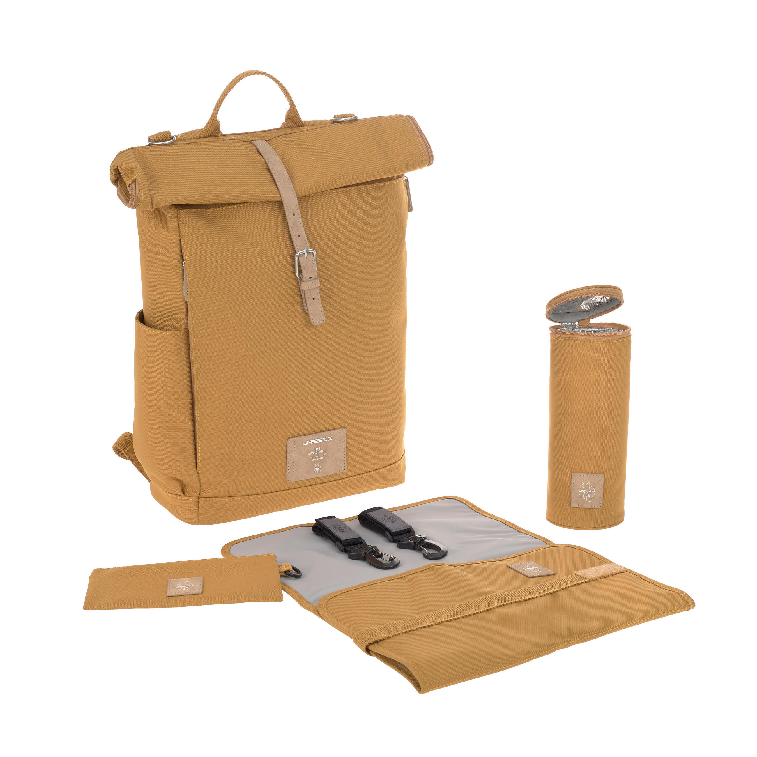 WICKELRUCKSACK Rolltop  - Currygelb, Trend, Textil (30/14,5/46cm) - Lässig