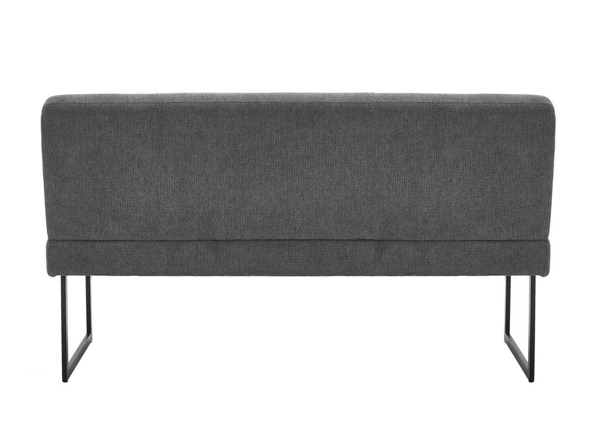 SITZBANK 140/85/50 cm Webstoff Anthrazit  - Anthrazit/Schwarz, Design, Textil/Metall (140/85/50cm) - Novel