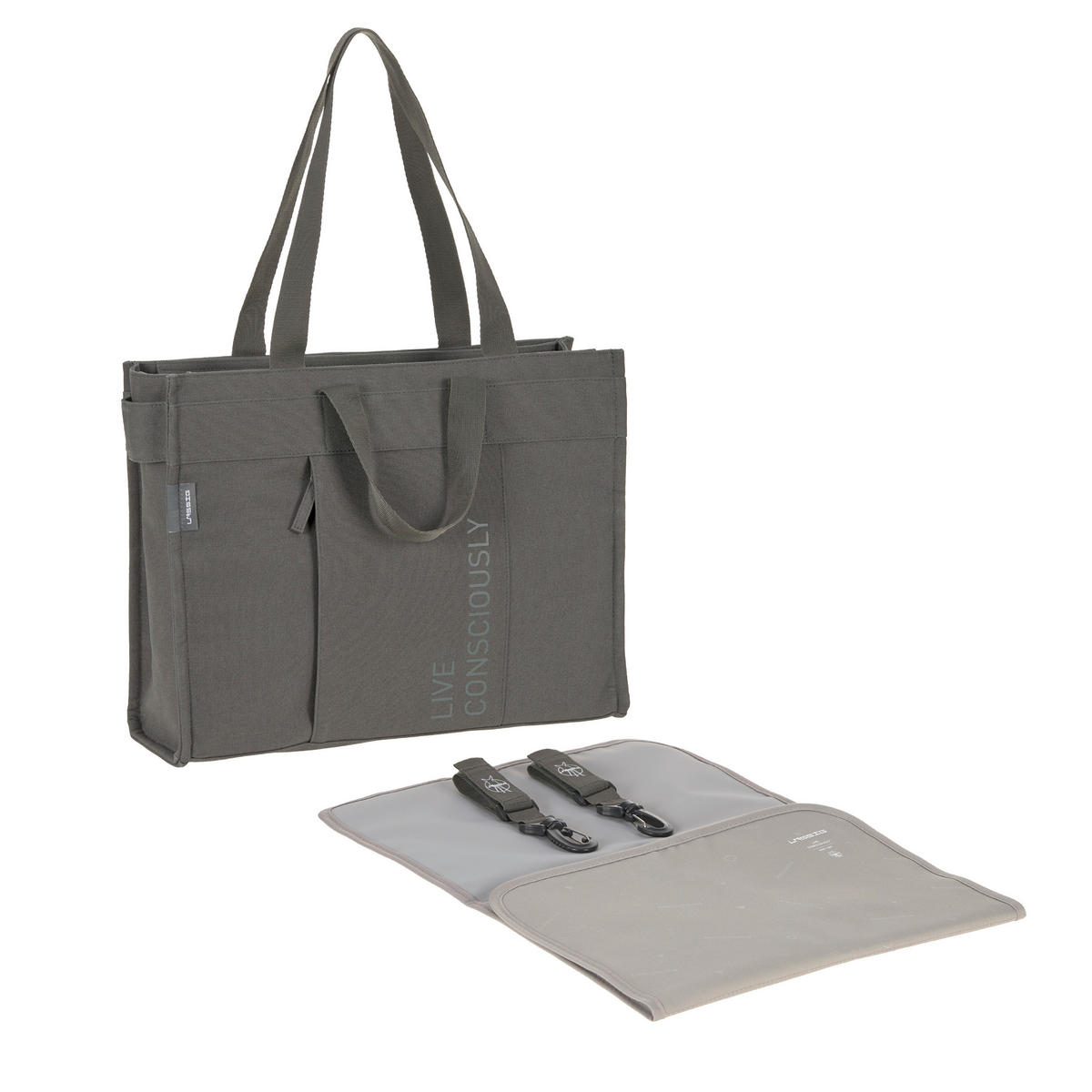 WICKELTASCHE  - Anthrazit, Basics, Textil (43/13/32cm) - Lässig