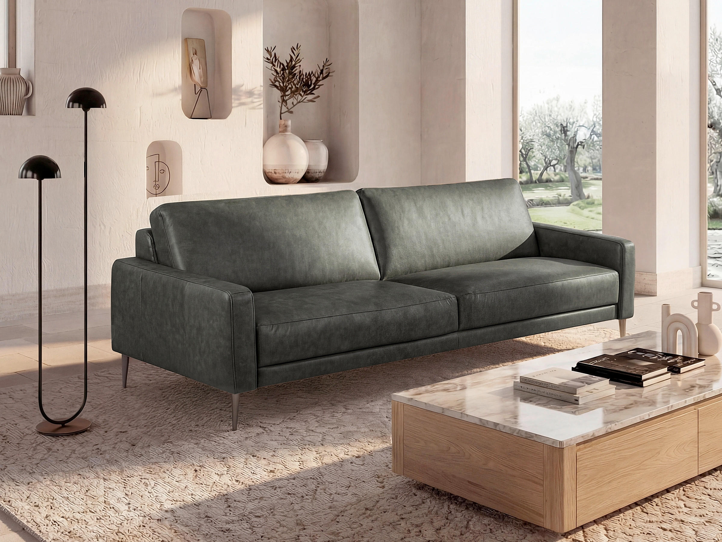Livetastic 3-Sitzer-Sofa Spring Grau 187x85x92 cm