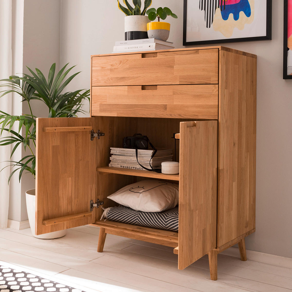 HIGHBOARD Wildeiche  80/115,1/40 cm  - Wildeiche, Natur, Holz (80/115,1/40cm) - home24