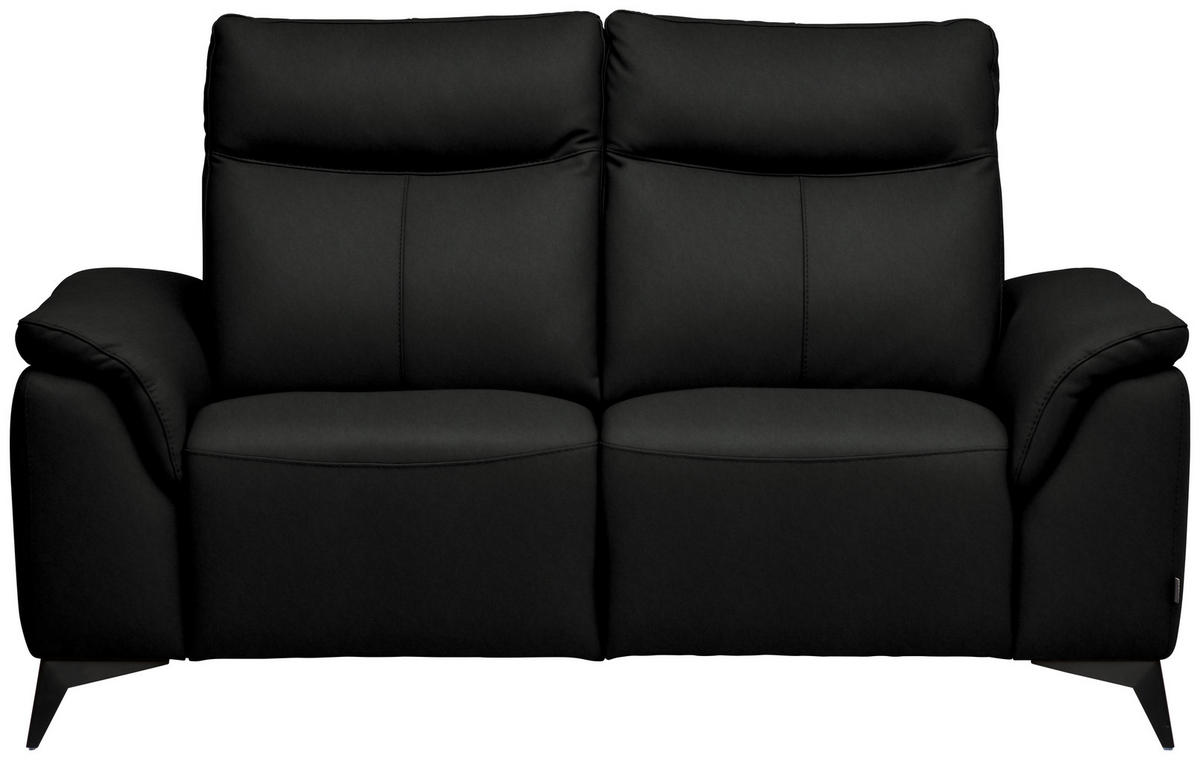 2-SITZER-SOFA Echtleder Schwarz  - Schwarz, Design, Leder/Metall (176/105/98cm) - Belluti