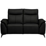 2-SITZER-SOFA  in Echtleder Schwarz   - Schwarz, Design, Leder/Metall (176/105/98cm) - Belluti