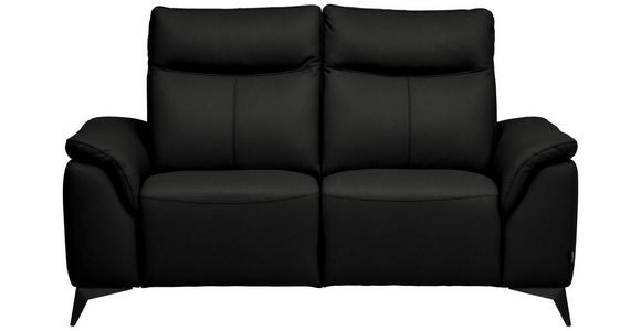 2-SITZER-SOFA  in Echtleder Schwarz   - Schwarz, Design, Leder/Metall (176/105/98cm) - Belluti