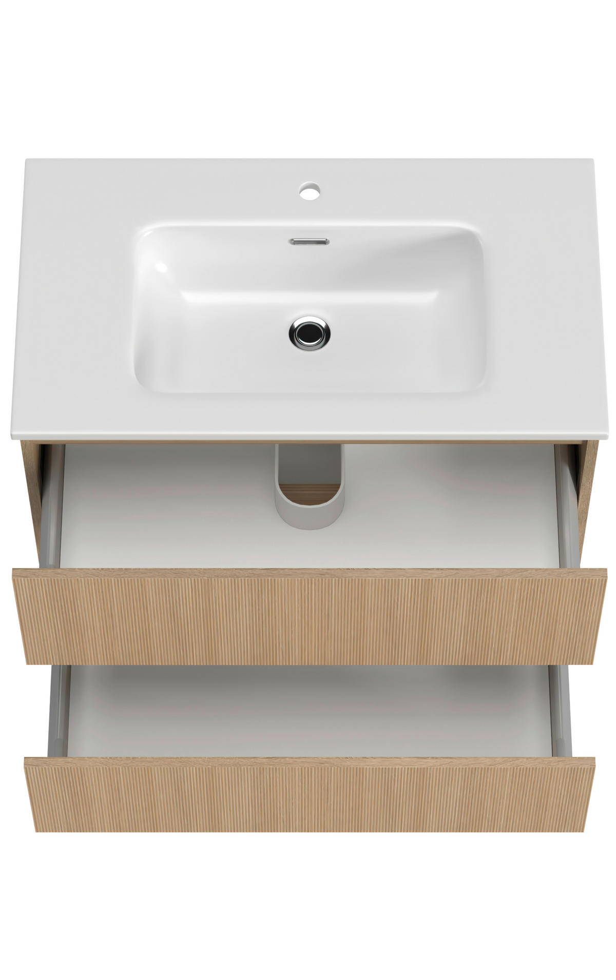 WASCHTISCHKOMBI 80 cm  - Eichefarben/Weiß, KONVENTIONELL, Keramik/Holzwerkstoff (80cm) - Xora