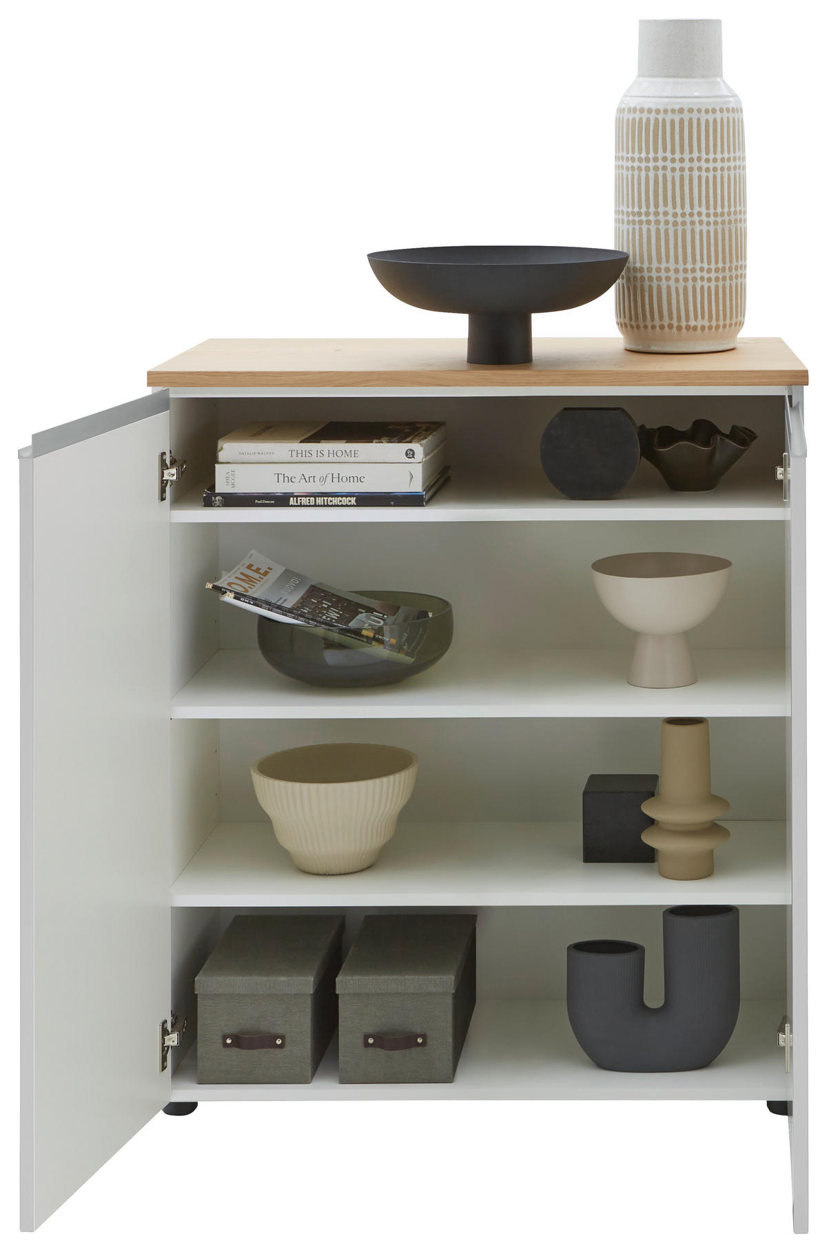 KOMMODE  in 90/102/41 cm  - Eichefarben/Silberfarben, Design, Holz/Holzwerkstoff (90/102/41cm) - Dieter Knoll