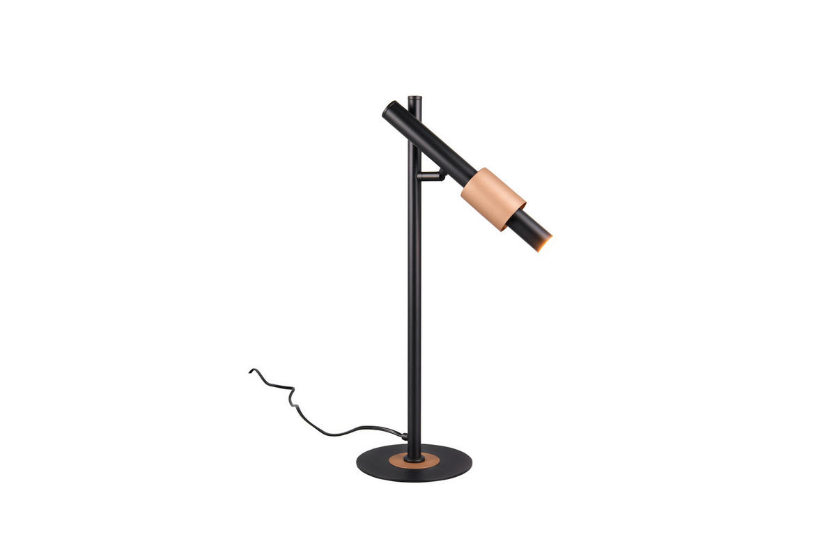 LED-TISCHLEUCHTE - Schwarz/Braun, Basics, Metall (16/50cm) - Trio Leuchten