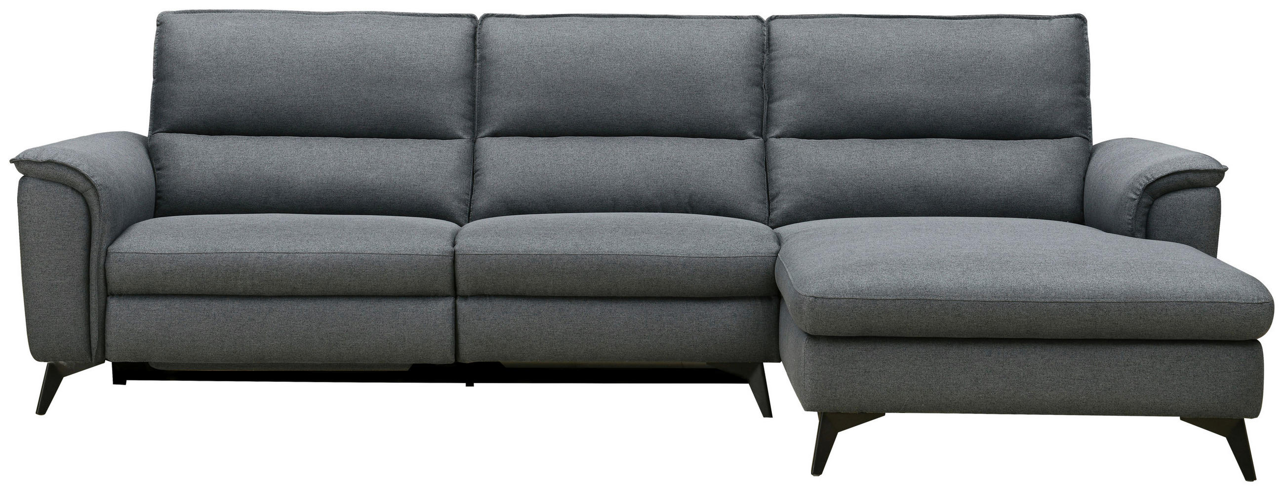 ECKSOFA Anthrazit Webstoff  - Anthrazit, Design, Textil/Metall (281/155cm) - Livetastic