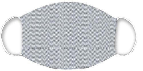 Mund-Nasen-Maske, 2er Set  - Weiss/Dunkelblau, Basics, Textil (13/25cm)