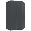 ECKKLEIDERSCHRANK 120/236/120 cm  - Alufarben/Graphitfarben, Modern, Holzwerkstoff/Metall (120/236/120cm) - MID.YOU