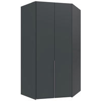 ECKKLEIDERSCHRANK 120/236/120 cm  - Alufarben/Graphitfarben, Modern, Holzwerkstoff/Metall (120/236/120cm) - MID.YOU