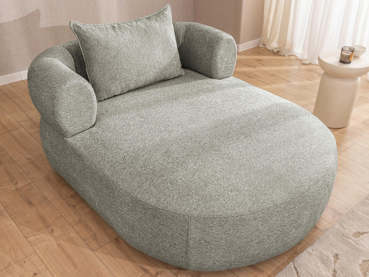 XXL-SESSEL Chenille Hellgrau    - Hellgrau/Schwarz, Design, Kunststoff/Textil (122/76/156cm) - Livetastic