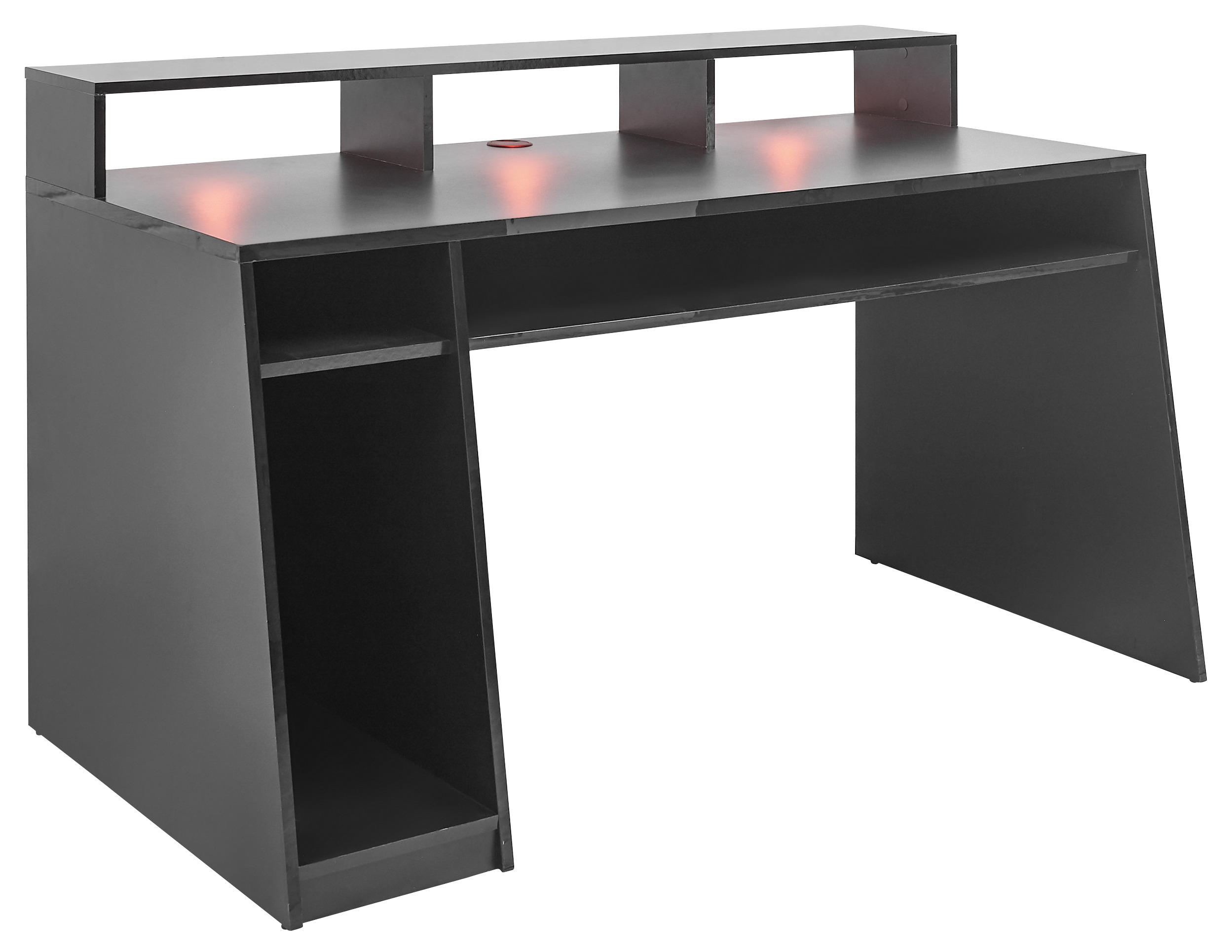 GAMER ASZTAL Faalapú anyag - Fekete, Konventionell, Faalapú anyag (150/77/92cm) - Carryhome