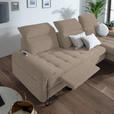 ECKSOFA in Flachgewebe Braun  - Schwarz/Braun, LIFESTYLE, Textil/Metall (310/180cm) - Valnatura