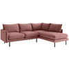 ECKSOFA Samos Altrosa Flachgewebe  - Altrosa/Schwarz, Design, Textil/Metall (267/204cm) - Livetastic