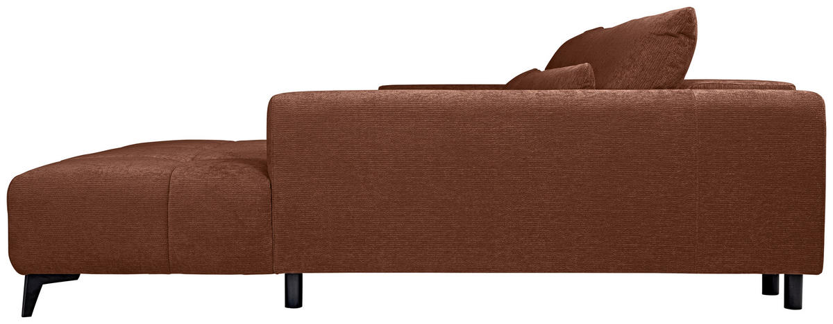 ECKSOFA Rostfarben Chenille  - Rostfarben/Schwarz, KONVENTIONELL, Kunststoff/Textil (279/222cm) - Hom`in