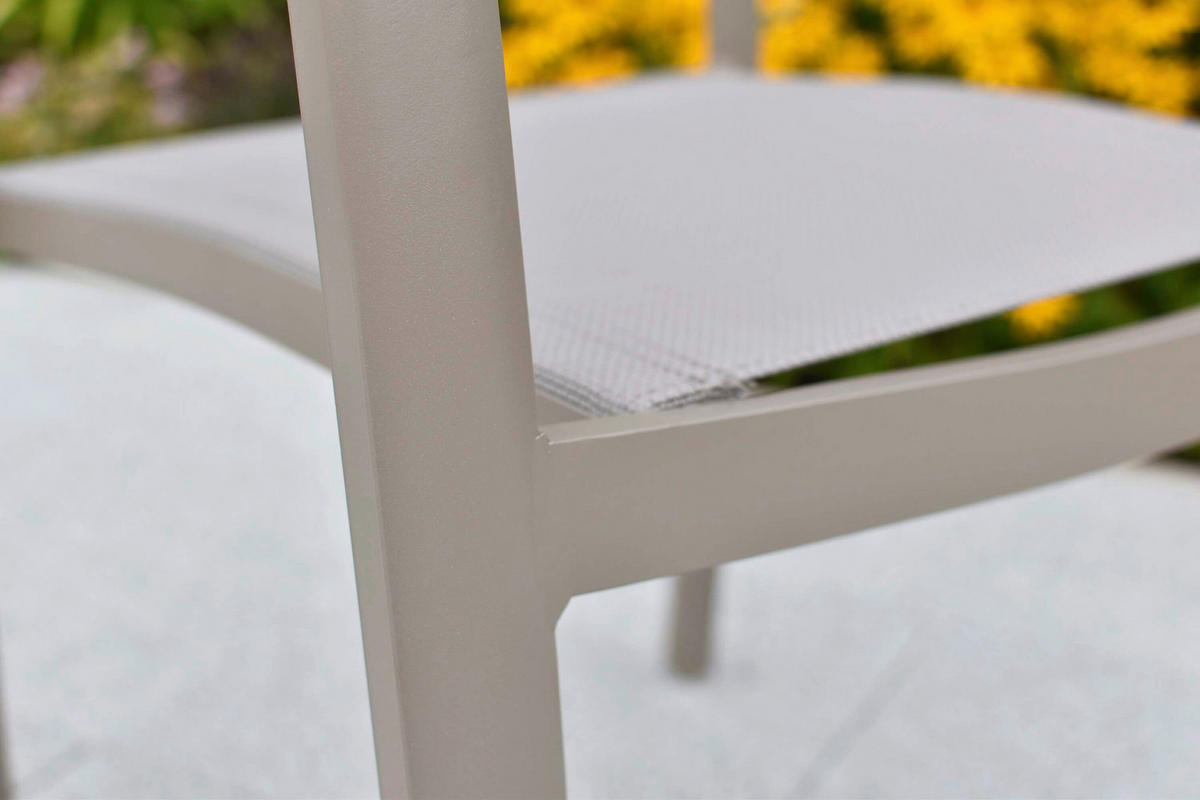 GARTENTISCHGRUPPE  - Champagner/Naturfarben, KONVENTIONELL, Kunststoff/Textil - Gardenson