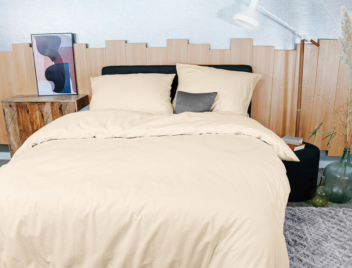 BETTWÄSCHE Seersucker 155/220 cm  - Naturfarben, KONVENTIONELL, Textil (155/220cm) - Irisette