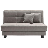 SCHLAFSOFA Mikrovelours Greige  - Greige/Schwarz, KONVENTIONELL, Textil/Metall (145/85/100cm) - Carryhome