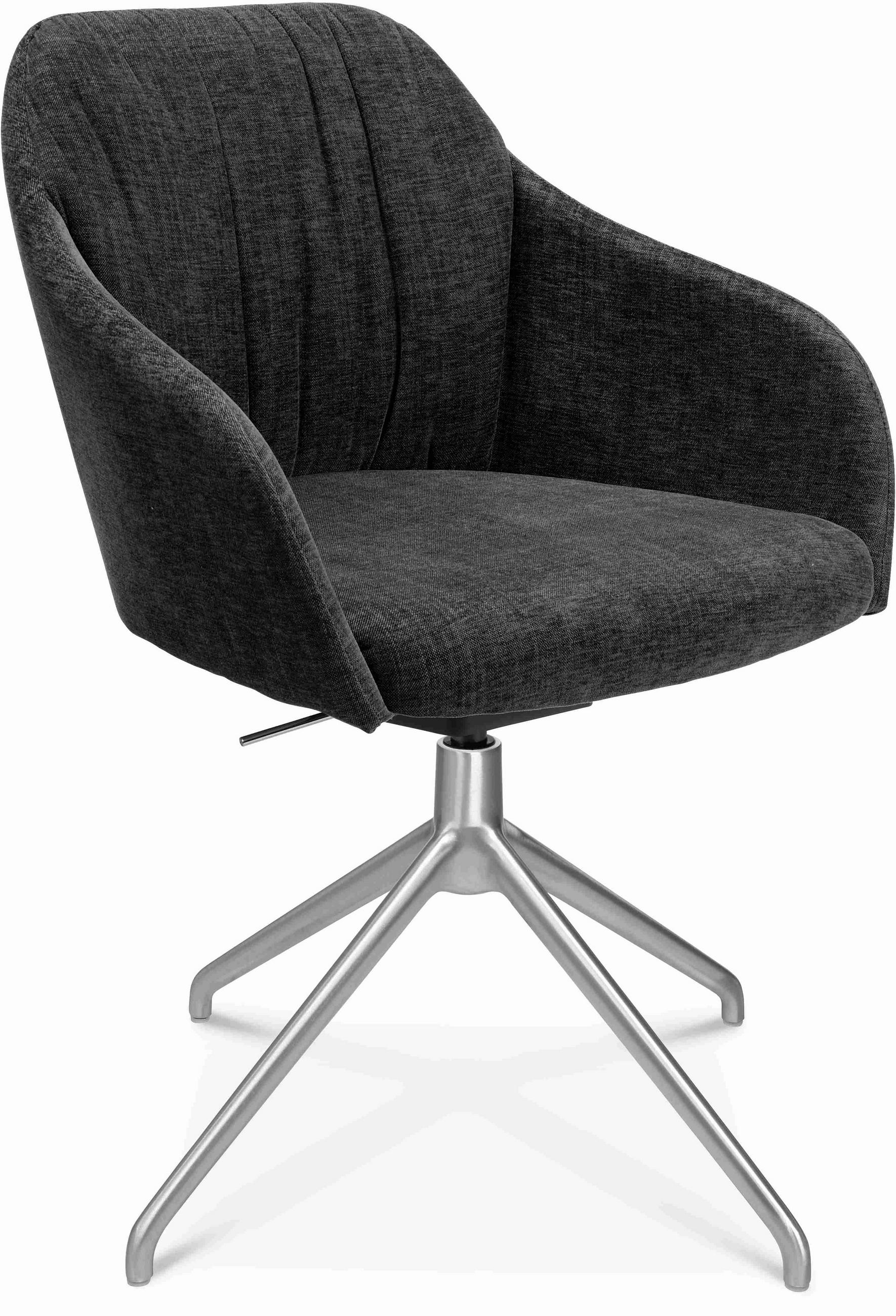 ARMLEHNSTUHL  in Aluminium Velours  - Graphitfarben/Alufarben, Design, Textil/Metall (58/81,5-84,5/60cm) - Johann Jakob