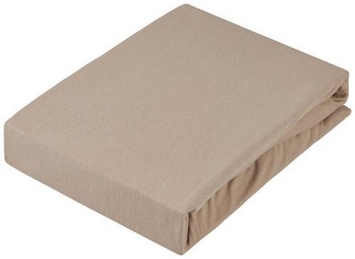 TOPPER-SPANNLEINTUCH 180/220 cm Jersey  - Taupe, KONVENTIONELL, Textil (180/220cm) - Novel
