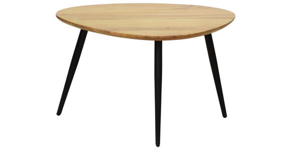 COUCHTISCHSET Akazie vollmassiv 74/68/45 cm Freiform Schwarz, Akaziefarben - Schwarz/Akaziefarben, Design, Holz/Metall (74/68/45cm) - Carryhome